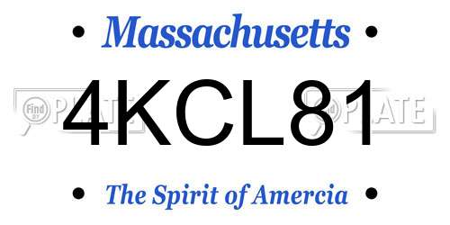 4KCL81 Massachusetts License Plate
