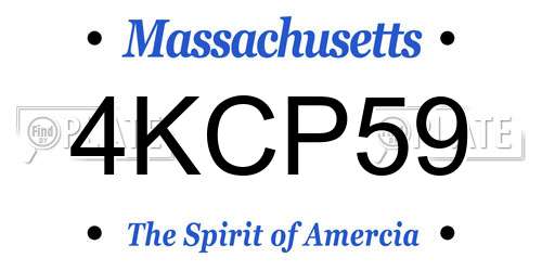 4KCP59 Massachusetts License Plate