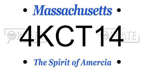 4KCT14 Massachusetts License Plate