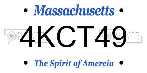 4KCT49 Massachusetts License Plate