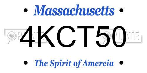 4KCT50 Massachusetts License Plate