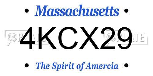 4KCX29 Massachusetts License Plate