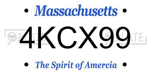 4KCX99 Massachusetts License Plate