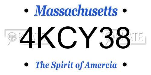 4KCY38 Massachusetts License Plate
