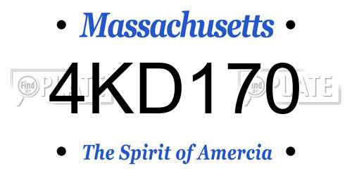4KD170 Massachusetts License Plate