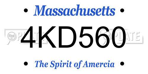 4KD560 Massachusetts License Plate