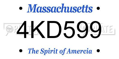 4KD599 Massachusetts License Plate