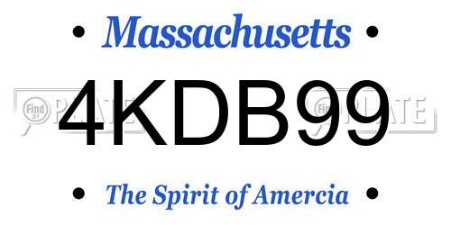 4KDB99 Massachusetts License Plate