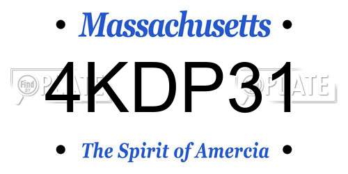 4KDP31 Massachusetts License Plate