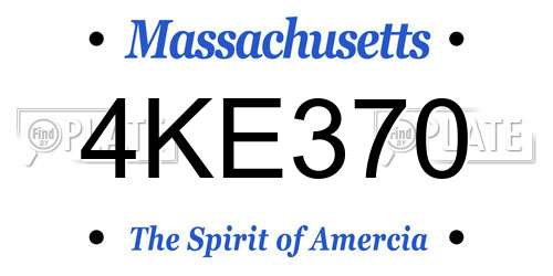 4KE370 Massachusetts License Plate
