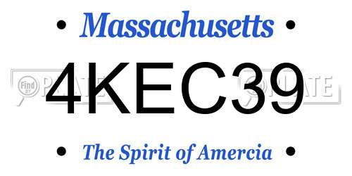 4KEC39 Massachusetts License Plate