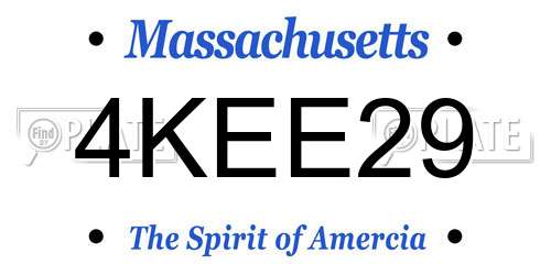 4KEE29 Massachusetts License Plate