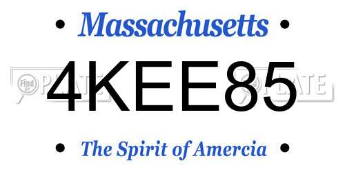 4KEE85 Massachusetts License Plate