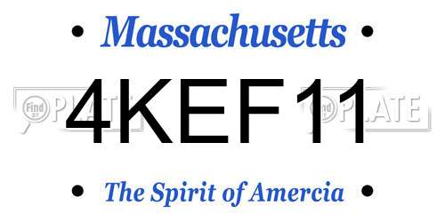 4KEF11 Massachusetts License Plate