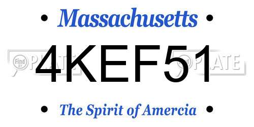 4KEF51 Massachusetts License Plate