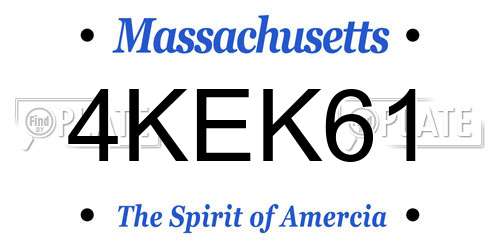4KEK61 Massachusetts License Plate