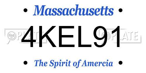 4KEL91 Massachusetts License Plate