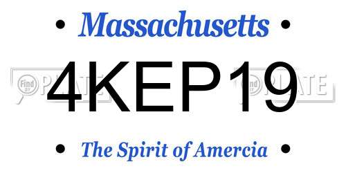 4KEP19 Massachusetts License Plate