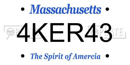 4KER43 Massachusetts License Plate