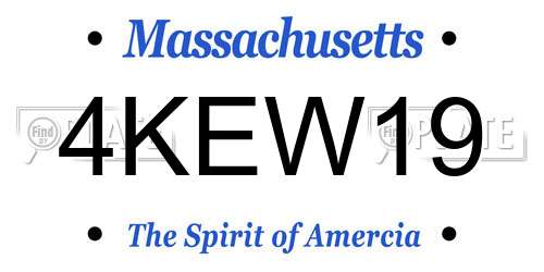 4KEW19 Massachusetts License Plate