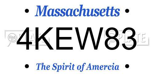 4KEW83 Massachusetts License Plate