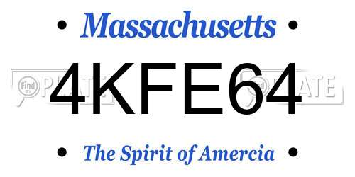 4KFE64 Massachusetts License Plate