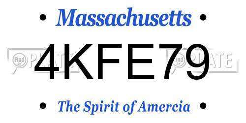 4KFE79 Massachusetts License Plate