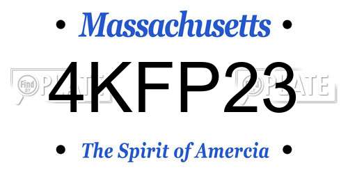 4KFP23 Massachusetts License Plate