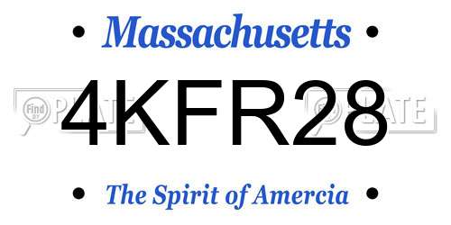 4KFR28 Massachusetts License Plate