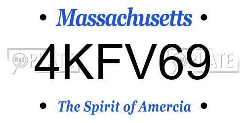 4KFV69 Massachusetts License Plate