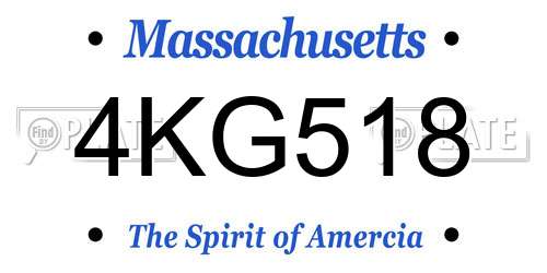 4KG518 Massachusetts License Plate