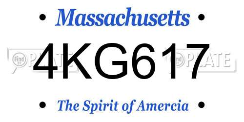 4KG617 Massachusetts License Plate