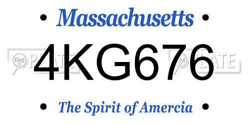 4KG676 Massachusetts License Plate