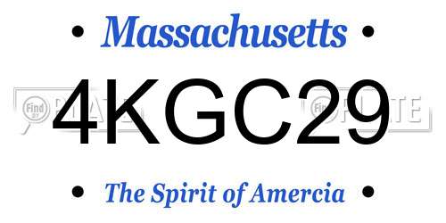 4KGC29 Massachusetts License Plate