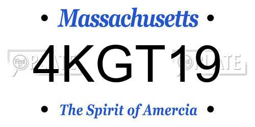 4KGT19 Massachusetts License Plate