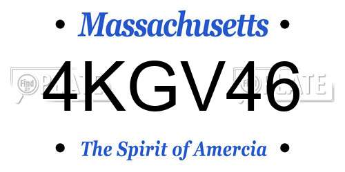4KGV46 Massachusetts License Plate