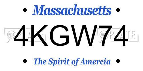4KGW74 Massachusetts License Plate