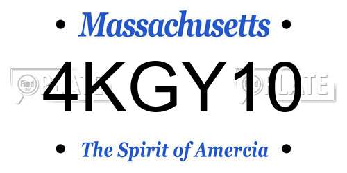 4KGY10 Massachusetts License Plate