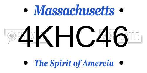 4KHC46 Massachusetts License Plate