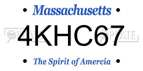 4KHC67 Massachusetts License Plate