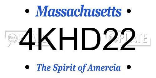 4KHD22 Massachusetts License Plate