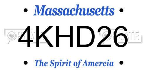 4KHD26 Massachusetts License Plate