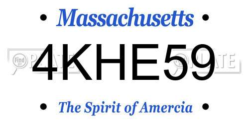 4KHE59 Massachusetts License Plate