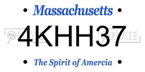 4KHH37 Massachusetts License Plate