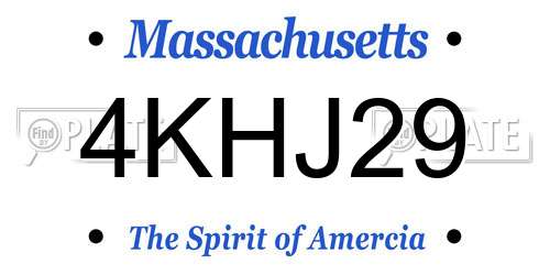 4KHJ29 Massachusetts License Plate