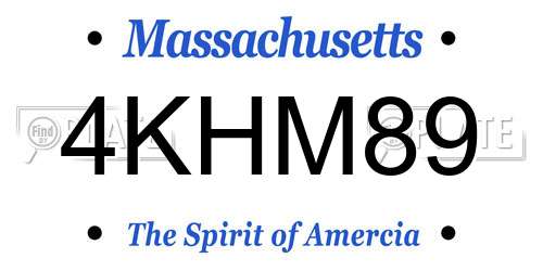 4KHM89 Massachusetts License Plate