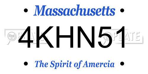 4KHN51 Massachusetts License Plate
