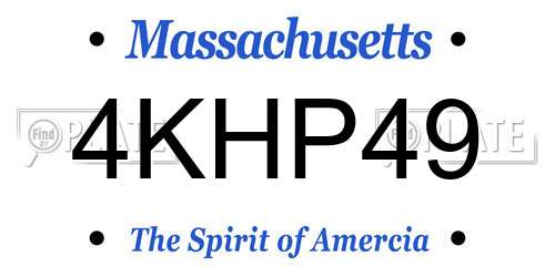 4KHP49 Massachusetts License Plate