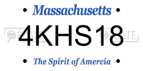 4KHS18 Massachusetts License Plate