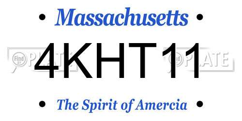 4KHT11 Massachusetts License Plate